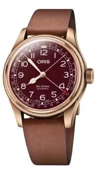 Image of Oris Watch Big Crown Pointer Date Bronze Leather Red