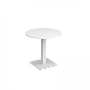 Image of Brescia circular dining table with flat square white base 800mm -