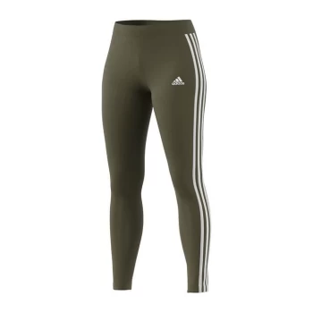 Image of adidas Essentials 3 Stripe Leggings Ladies - Olive Green