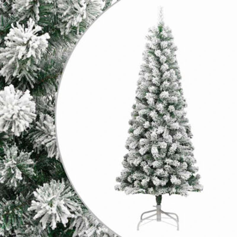 Image of Vidaxl Artificial Hinged Christmas Tree With Flocked Snow 180 Cm