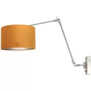 Image of Sienna Prestige Chic Wall Lamp with Shade Steel, Gold