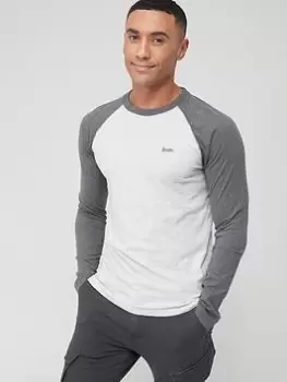 Image of Superdry Baseball Long Sleeve T-Shirt, Grey Size M Men