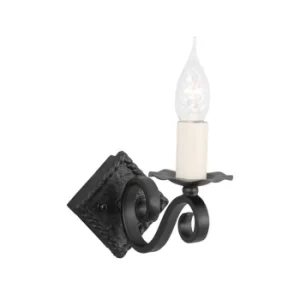 Image of Rectory 1 Light Indoor Candle Wall Light Black, E14