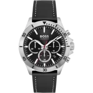 Image of Gents BOSS Troper Black Leather Strap Watch