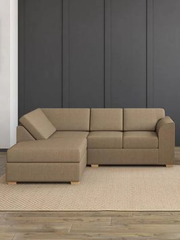 Image of Aspire Modo L Shaped Sofa With Corner On The Left, Fixed Back, Venice Granite, Grey MO-FB-VN05-LL