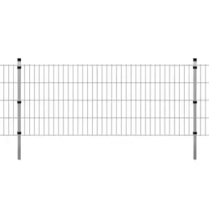 Image of Vidaxl 2D Garden Fence Panels & Posts 2008X830 Mm 6 M - Silver