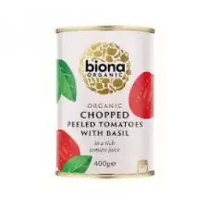 Image of Biona Organic Chopped Tomatoes with Fresh Basil 400g (Case of 12 )