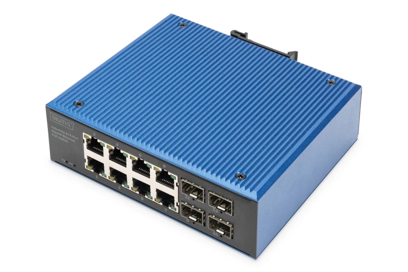 Image of Digitus Industrial 8+4 port Gigabit Ethernet PoE switch