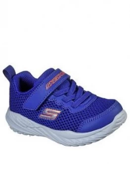 Image of Skechers Boys Nitro Sprint Kroden Strap Trainer, Blue, Size 9 Younger