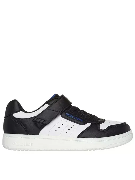 Image of Skechers Boys Quick Street Leather Upper Trainers UK Size 9.5 (EU 27) BLACK/WHITE SKE2292-BKW-9.5