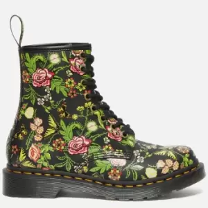 Image of Dr. Martens Womens 1460 Bloom Leather 8-Eye Boots - Black - UK 3