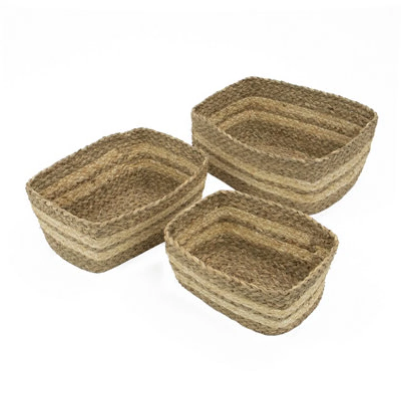 Image of Jvl Palma Natural Storage Baskets - Set Of 3