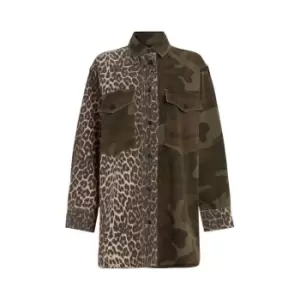 Image of AllSaints Lily Camo Shacket Dress - Green