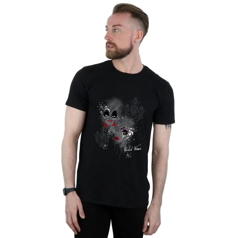 Image of Disney Men Villains Wicked T-Shirt in Black Size: Small Black S Male 5057736926918