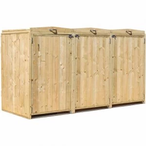 Image of Mercia Garden Products Mercia Pressure Treated Triple Bin Store Wood
