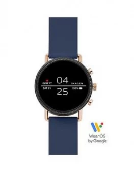 Image of Skagen Falster 2 Full Display Rose Gold Dial Blue Silicone Strap Smart Watch