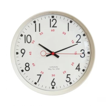 Image of WILLIAM WIDDOP 30cm Metal Case Kitchen Clock - Cream