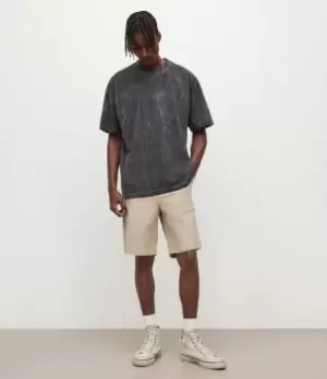 Image of AllSaints Mens Colbalt Chino Shorts, Sand, Size: 28