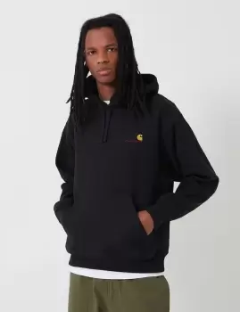 Image of Carhartt-WIP Hooded American Script Sweatshirt - Black