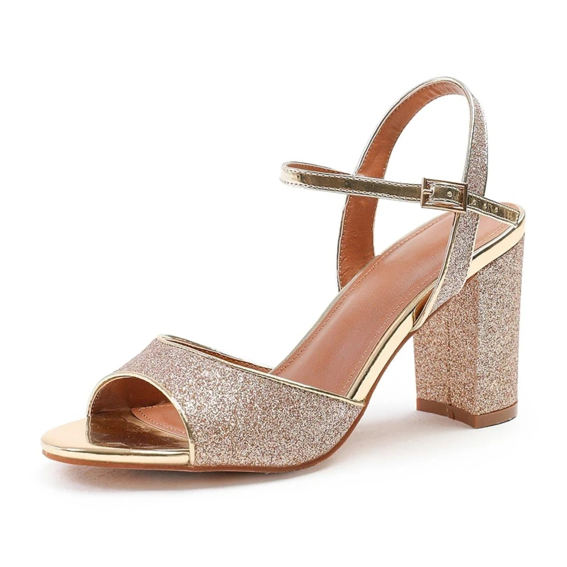 Image of Where's That From 'Florence' Mid High Heels With Ankle Strap Gold