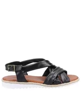 Image of Hush Puppies Collins Flat Sandal, Black, Size 4, Women
