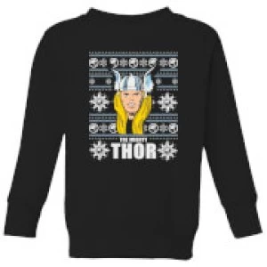 Image of Marvel Thor Face Kids Christmas Sweatshirt - Black - 5-6 Years