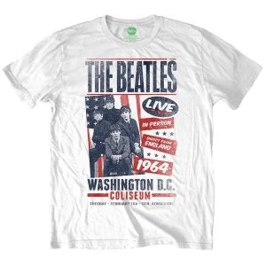 Image of The Beatles Coliseum Poster Mens XX-Large T-Shirt - White