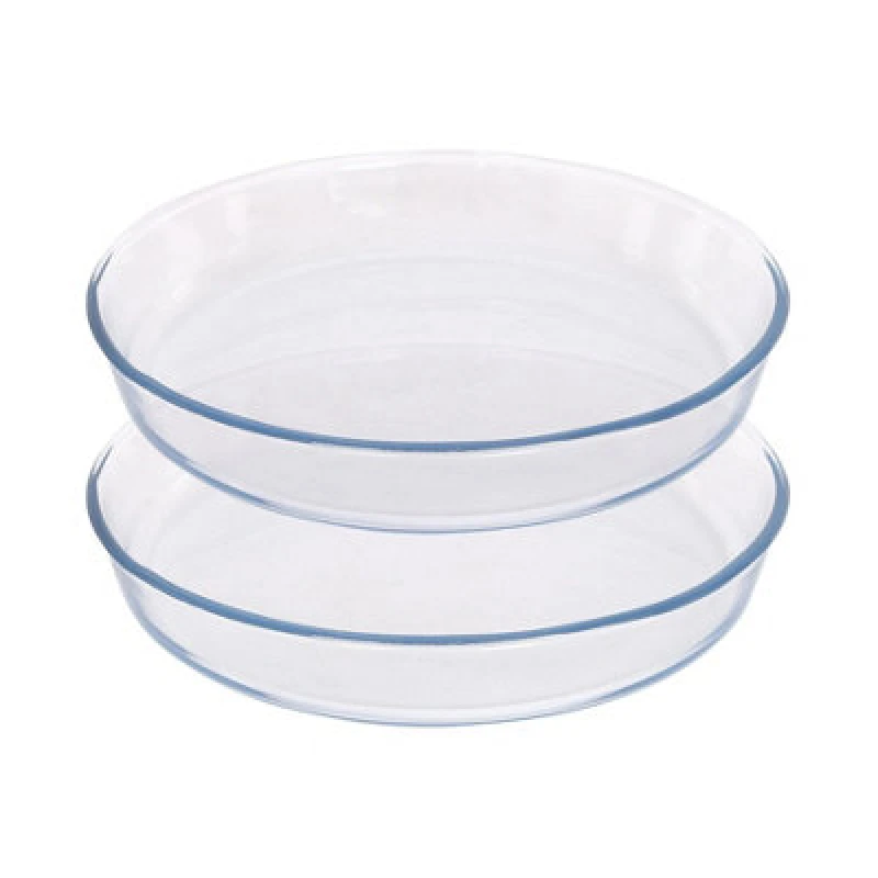 Image of Argon Tableware Round Glass Oven Dishes - 26Cm X 26Cm - Pack Of 2