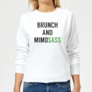 Image of Brunch and Mimosass Womens Sweatshirt - White - 3XL