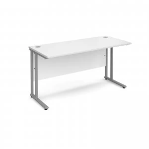Image of Maestro 25 SL Straight Desk 1400mm x 600mm - Silver Cantilever Frame