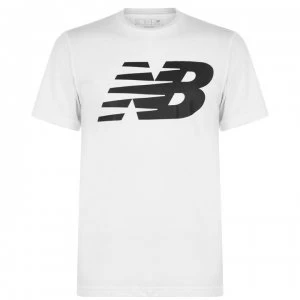 Image of New Balance Logo Graphic QT T Shirt Mens - White