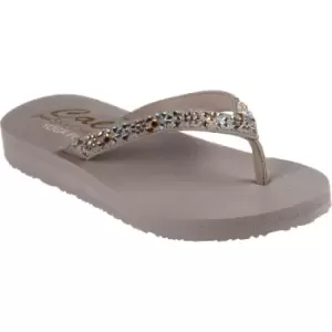 Image of Skechers Womens Meditation Garden Bliss Toe Post Flip Flops UK Size 7 (EU 40)