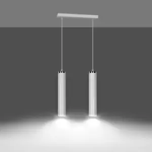 Image of Luna White Bar Pendant Ceiling Light 2x GU10