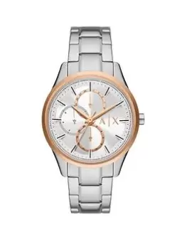 Image of Armani Exchange Multifunction Stainless Steel Watch, Silver, Men