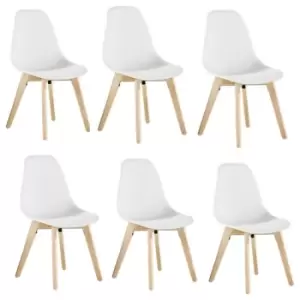 Image of Rico Plastic Dining Chair Set of 6 - White - White