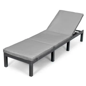 Image of Robert Dyas Monaco Rattan Reclining Sun Lounger