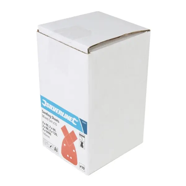 Image of Silverline Hook & Loop Detail Sander Sheets & Tips 140mm 10pk - 2 x 40, 2 x 60, 2 x 80, 2 x 120, 2 x 240G