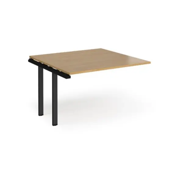 Image of Adapt Adapt boardroom table add on unit 1200mm x 1200mm - Black frame, oak top (Made-to-order 4 - 6 week lead time) Oak EBT1212-AB-K-O