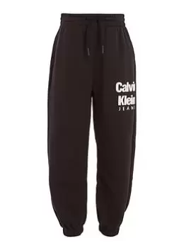 Image of Calvin Klein Jeans Boys Mini Blown-Up Logo Jogger - Ck Black, Size 10 Years