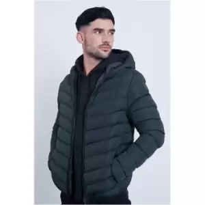 Image of I Saw It First Khaki Hooded Padded Jacket - Green