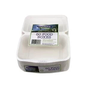 Image of Caterpack Biodegradable Super Rigid Food Boxes Pack of 50 RY03860