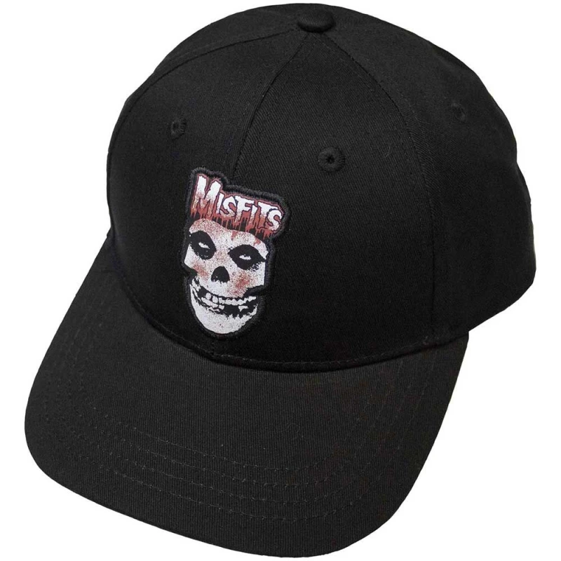 Image of Misfits Blood Drip Skull Baseball Cap Black unisex