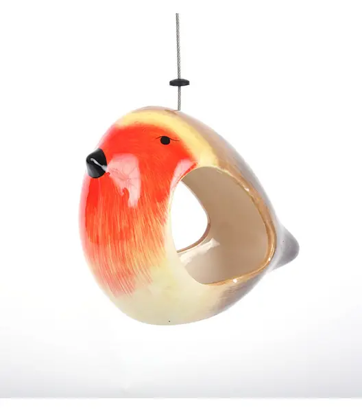 Image of Wildlife World Ceramic Robin Bird Feeder