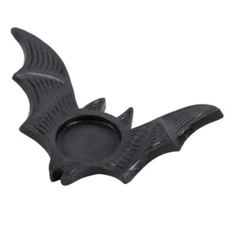 Image of Something Different Something Different Bat Tealight Holder in Black One Size Unisex 5063425344956