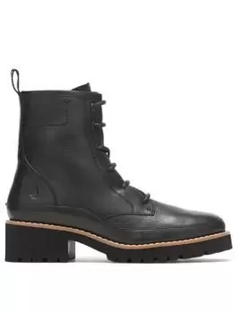 Image of Hush Puppies Amelia Leather Lace Boot - Black, Size 6, Women