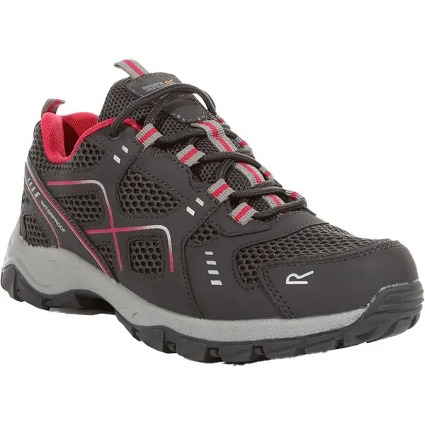 Image of Regatta Womens Vendeavour Waterproof Lace Up Walking Shoes UK Size 5 (EU 38) Granite/Pink Potion RWF785-Y13-5