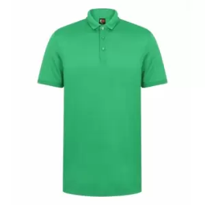 Image of Finden & Hales Adults Unisex Contrast Panel Pique Polo Shirt (XS) (Kelly Green/White)