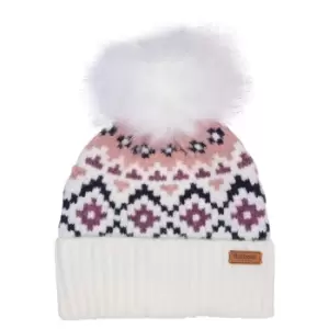 Image of Barbour Womens Claudia Fairisle Beanie Cloud/Pink One Size