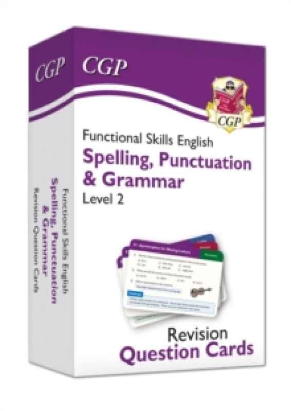 Image of CGP Books Functional Skills English Revision Question Cards: Spelling, Punctuation & Grammar - Level 2 Book Multi