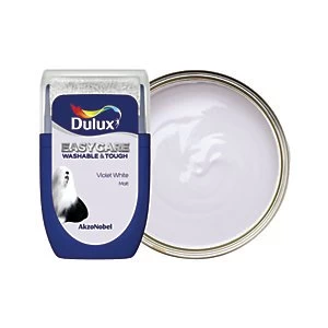Image of Dulux Easycare Washable & Tough Violet White Matt Emulsion Paint 30ml